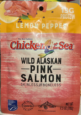 Lemon Pepper Lightly Seasoned Wild Caught Alaskan Pink  Salmon, Lemon; Pepper