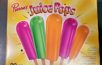 Raspberry, Lime, Orange, Flavored Assorted Juice Pops, Raspberry, Lime, Orange