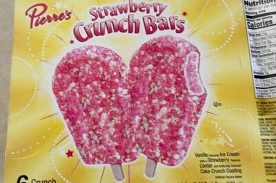 Strawberry Vanilla Flavored Ice Cream With A Strawberry Flavored Center And Cake Crunch Coating Bars, Strawberry