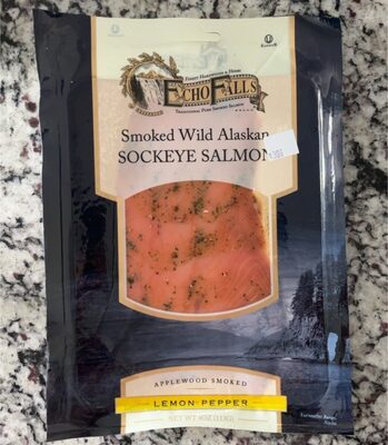 Lemon Pepper, Applewood Smoked Wild Alaskan Sockeye Salmon, Lemon Pepper, Applewood Smoked