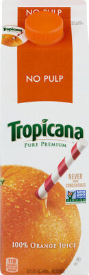 Tropicana Pure Premium 100% Orange Juice No Pulp 32 Fluid Ounce Paper Carton