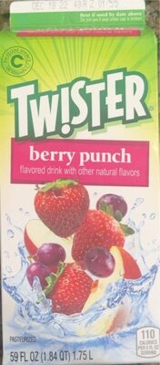 Tropicana Twister Berry Punch Flavored Drink 59 Fluid Ounce Paper Carton