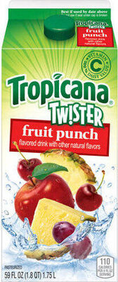 Tropicana Twister Fruit Punch Flavored Drink 59 Fluid Ounce Paper Carton