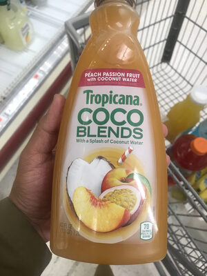 Peach Passion Fruit With Coconut Water Drink Coco Blends, Peach Passion Fruit With Coconut Water