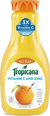 No Pulp Orange Juice With Vitamin C And Zinc, No Pulp Orange