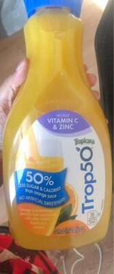 No Pulp Orange Vitamin C & Zinc Juice Beverage, No Pulp Orange