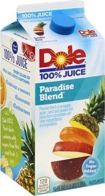 Paradise Blend Flavored Blend Of Pineapple, Apple, Carrot And Passion Fruit Juices, Paradise Blend