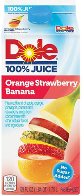 Orange Strawberry Banana Flavored Blend Of Apple, Orange, Pineapple, Banana And Strawberry Juices, Orange Strawberry Banana
