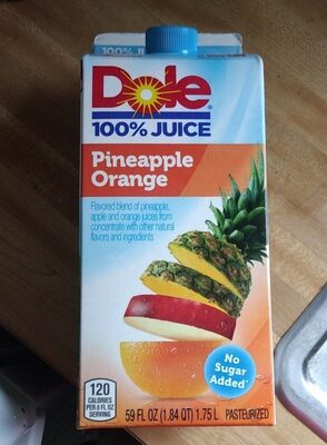 Pineapple Orange Flavored Blend Of Pineapple, Apple And Orange Juices, Pineapple Orange