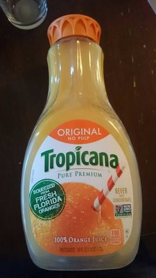 Tropicana Pure Premium Original No Pulp Orange Juice 59 Fluid Ounce Plastic Bottle