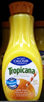 Tropicana, 100% Pure Orange Juice With Calcium & Vitamin D, No Pulp