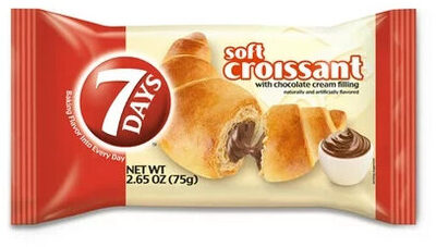 Soft Croissant With Chocolate Cream Filling