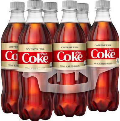 Diet Coke Caffeine-Free Bottles, 16.9 fl oz, 6 Pack