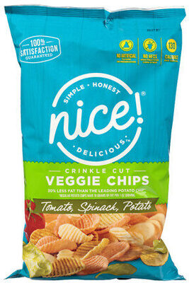 Crinkle Cut Veggie Chips, Tomato, Spinach, Potato