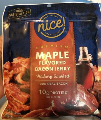 Maple Flavored Hickory Smoked Premium Bacon Jerky, Maple
