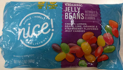 Cherry, Lemon, Grape, Lime, Orange & Strawberry Flavored Classic Jelly Beans Candies, Cherry, Lemon, Grape, Lime, Orange & Strawberry