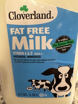 Cloverland Farms Dairy, Fat Free Milk