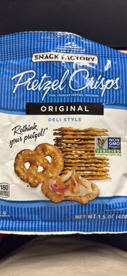 Snack Factory Pretzel Crisps Original Flavor, Snack Pack Individual Size, 1.5 Oz