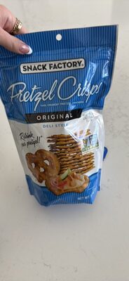 Snack Factory Original Pretzel Crisps, Non-GMO, 7.2 oz Resealable Bag