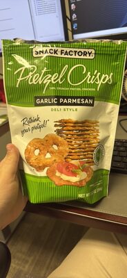 Snack Factory Garlic Parmesan Pretzel Crisps, 7.2 OZ Resealable Bag