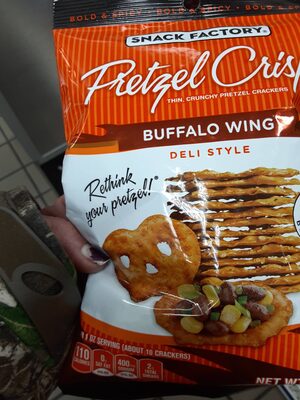 Snack Factory Pretzel Crisps, Buffalo Wing, On-the-Go Bag, 3 Oz