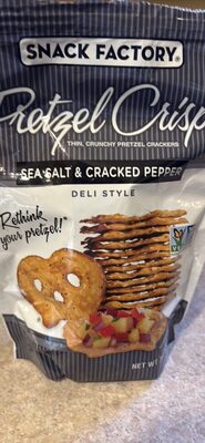Snack Factory Pretzel Crisps, Sea Salt & Cracked Pepper, 7.2 Oz