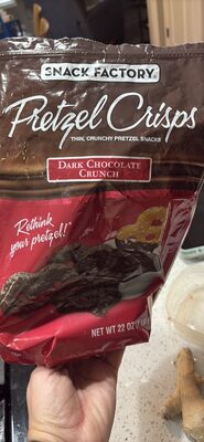 Dark Chocolate Crunch Thin, Crunchy Pretzel Snacks, Dark Chocolate Crunch