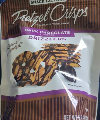 Snack Factory Pretzel Crisps Drizzlers, Dark Chocolate Drizzled Pretzels, 5.5 Oz