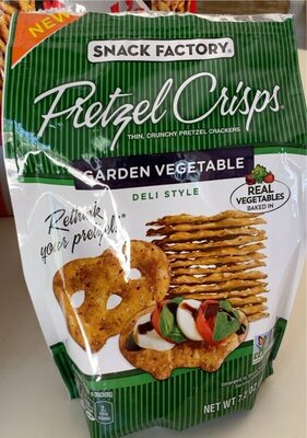 Garden Vegetable Deli Style Thin, Crunchy Pretzel Crackers, Garden Vegetable