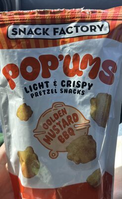 Snack Factory Pop'ums Golden Mustard BBQ Pretzel Snacks, 9 Oz Bag