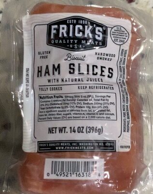 Hardwood Smoked Biscuit Ham Slices, Hardwood Smoked