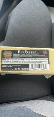 Hot Pepper Pasteurized Process Cheese With Jalapenos, Hot Pepper
