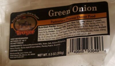 Green Onion Pasteurized Process Cheese Food, Green Onion