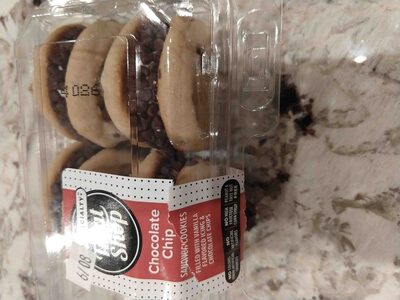 Chocolate Chip Sandwich Cookies With Vanilla Flavored Icing And Chocolate Chips, Chocolate Chip