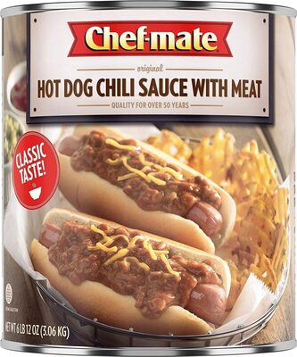 CHEF-MATE Hot Dog Chili Sauce With Meat 6lbs 108 oz Can