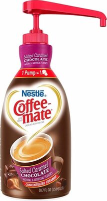 Coffee mate Salted Caramel Chocolate flavor, Liquid Concentrate Coffee Creamer, 50.7 fl oz Pump Bottle