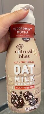 Coffee mate Natural Bliss Peppermint Mocha Flavored Oat Milk Creamer, Plant Based Liquid Coffee Creamer, 32 Fl Oz