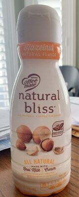 Coffee mate Natural Bliss Real Milk & Cream Hazelnut Flavored Coffee Creamer