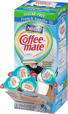 NESTLE COFFEE MATE Coffee Creamer Sugar-Free French Vanilla Flavor, Liquid Creamer Singles, 0.375 fl oz, 50 Count