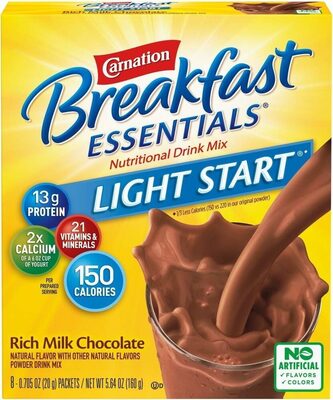 Light Start, Rich Milk Chocolate Nutritional Drink Mix, Rich Milk Chocolate