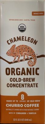 Churro Flavored Organic Unsweetened Cold-Brew Coffee Concentrate, Churro
