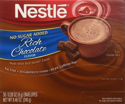 Rich Chocolate Flavor No Sugar Added Hot Cocoa Mix, Rich Chocolate