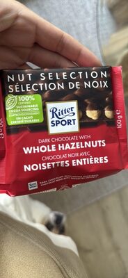 Dark Chocolate With Whole Hazelnuts, Whole Hazelnuts