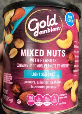 Light Sea Salt Peanuts, Almonds, Cashews, Hazelnuts, Pecans Mixed Nuts With Peanuts, Light Sea Salt