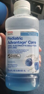 Blue Raspberry Pediatric Advantage Care Oral Electrolyte Solution With Zinc, Blue Raspberry
