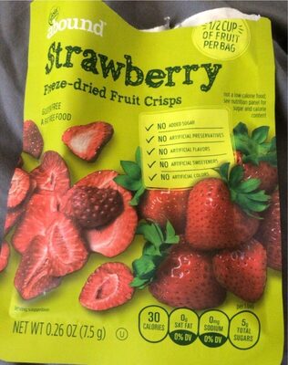 No Added Sugar Strawberry Freeze-Dried Fruit Crisps, Strawberry