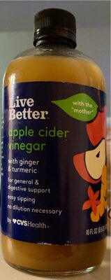 Apple Cider Vinegar With Ginger & Turmeric, Ginger & Turmeric