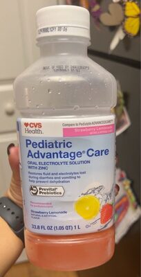 Strawberry Lemonade Oral Electrolyte Solution With Zinc Pediatric Advantage Care, Strawberry Lemonade