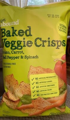 Potato, Carrot, Bell Pepper & Spinach Baked Veggie Crisps, Potato, Carrot, Bell Pepper & Spinach