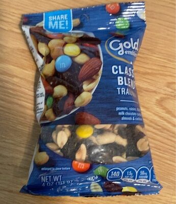 Classic Blend Peanuts, Raisins, M&M's Milk Chocolate Candies Almonds & Cashews Trail Mix, Classic Blend